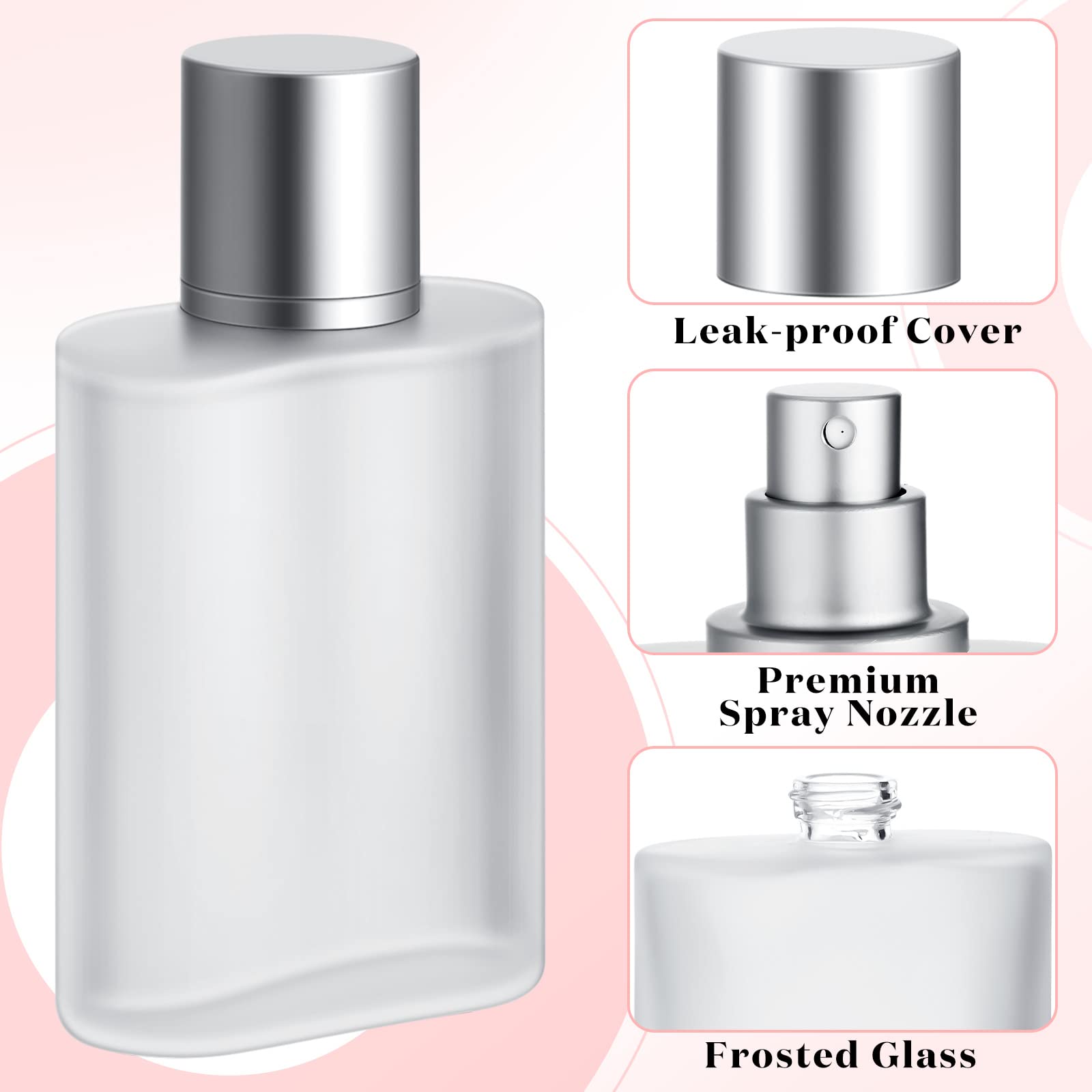 6 Pcs Frosted Glass Bottle Perfume Atomizer Refillable Spray Empty Perfume Bottles Fine Mist Atomizer Cosmetic Container For Tra
